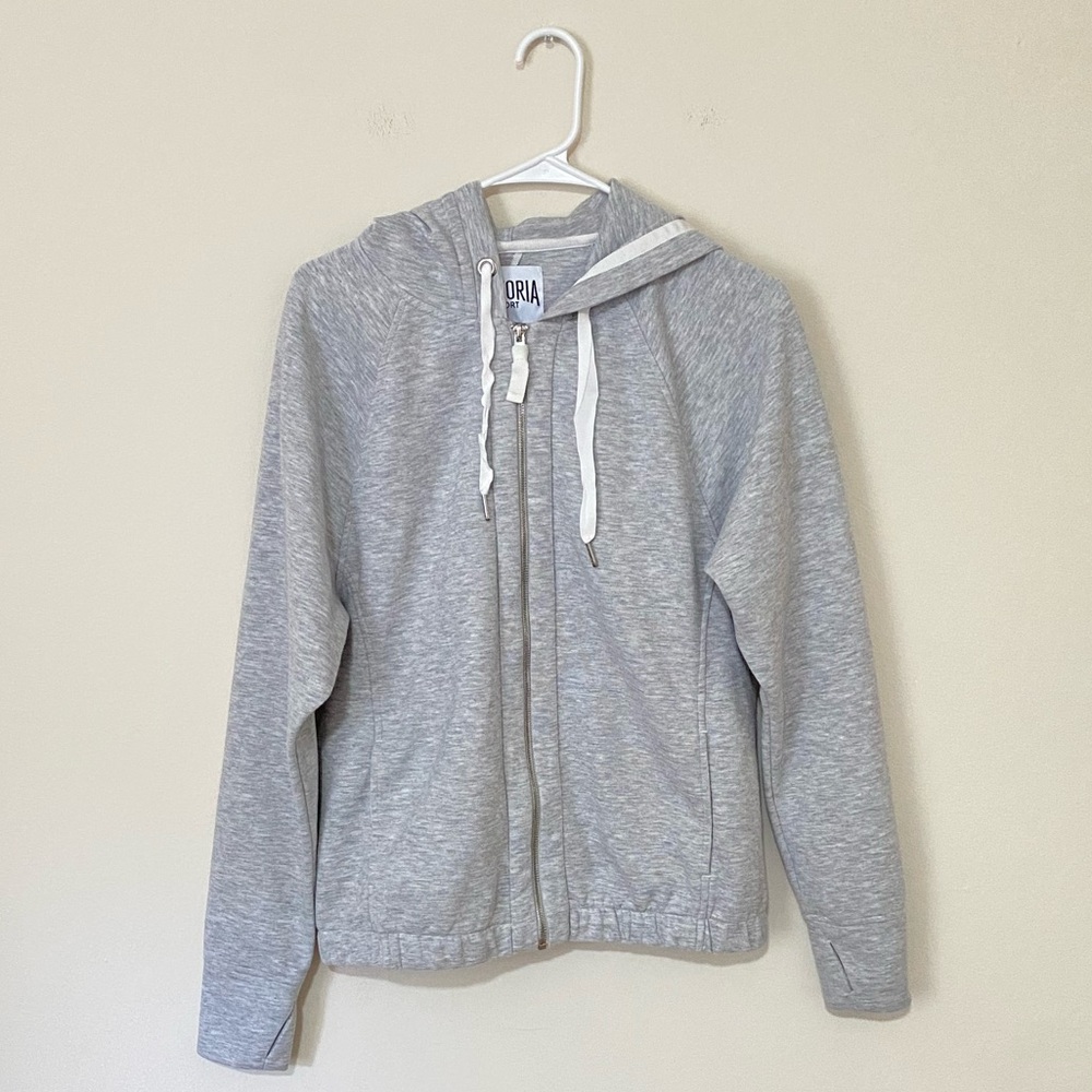 Victoria's Secret Sport VSX Gray Full Zip Hoodie Sweatshirt Size Small